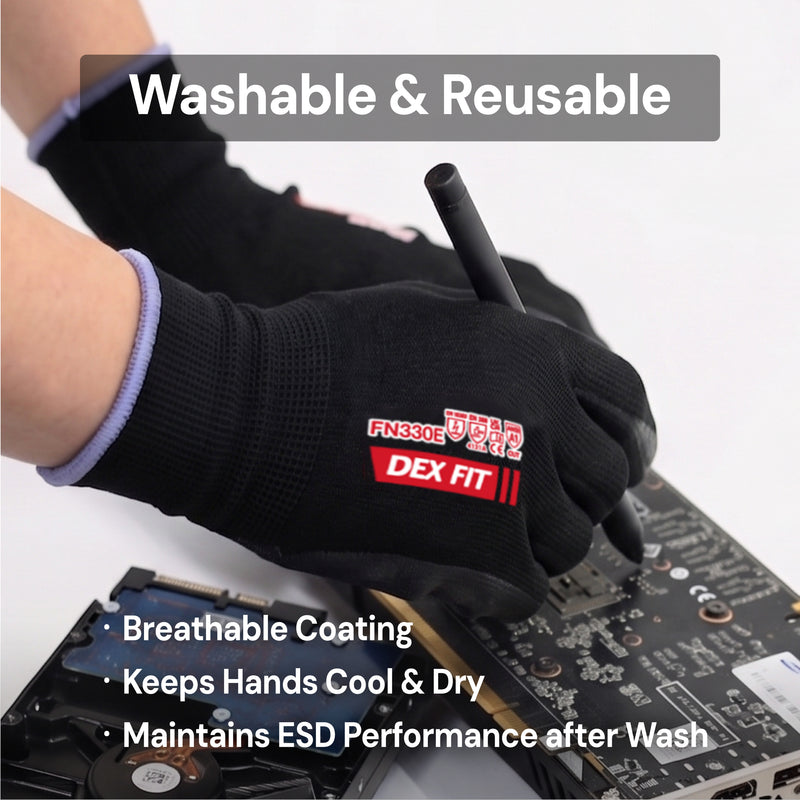 Load image into Gallery viewer, DEX FIT FN330E Thin Nitrile Work Gloves, Breathable 15-Gauge 3D Fit