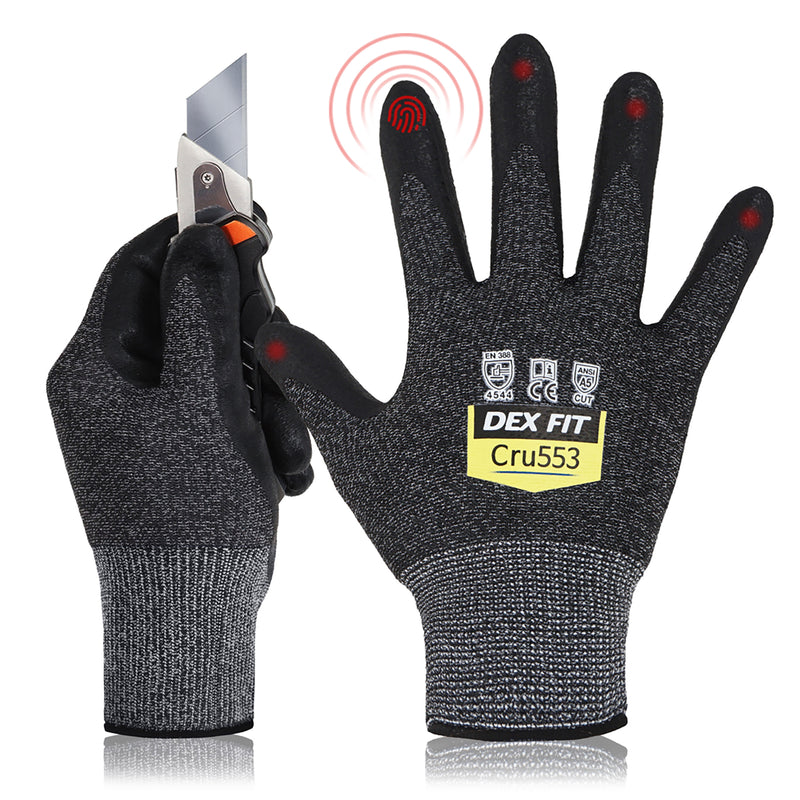 Load image into Gallery viewer, cut resistant glove, best cut resistant glove, dex fit, grey, CRU553, touchscreen capable