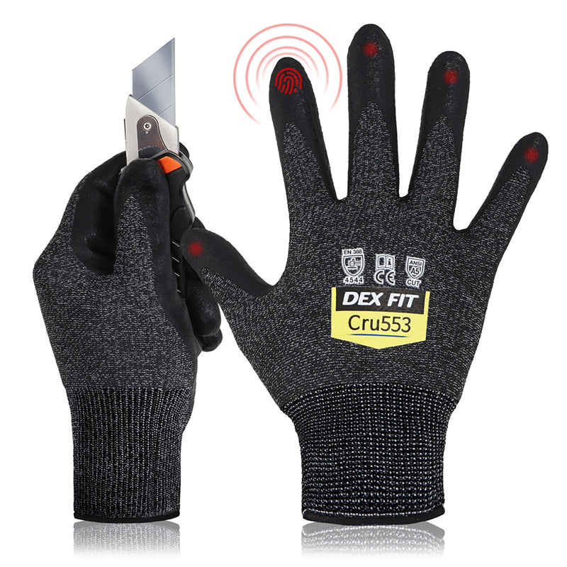 Load image into Gallery viewer, cut resistant glove, best cut resistant glove, dex fit, grey, CRU553, touchscreen capable