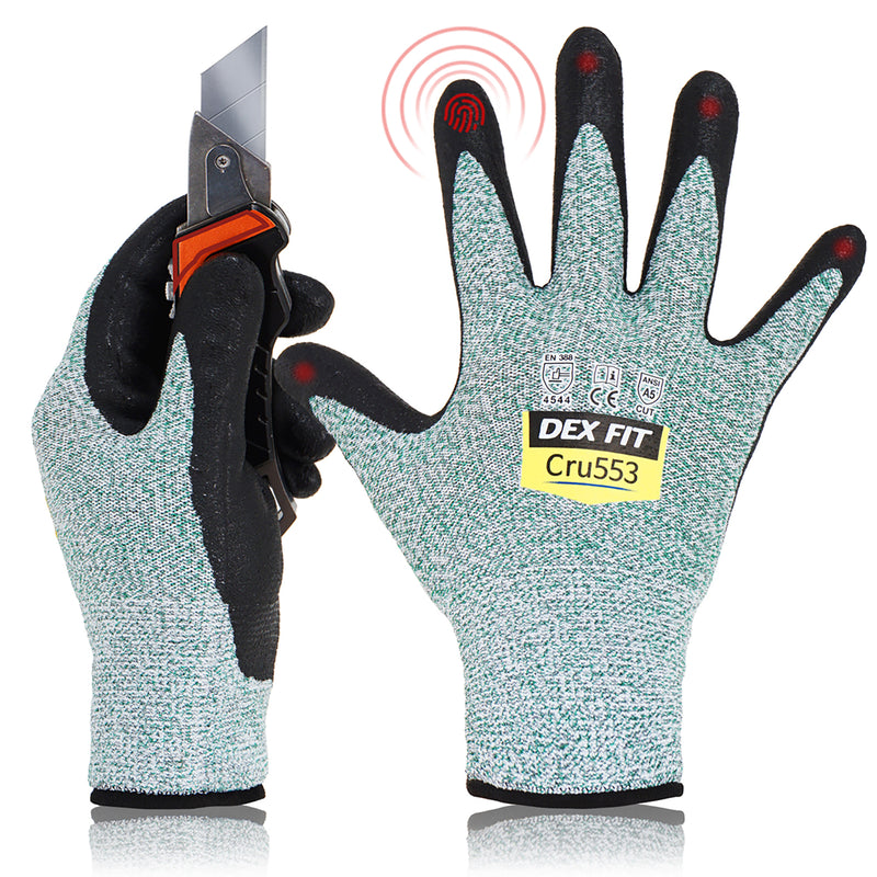 Load image into Gallery viewer, cut resistant glove, best cut resistant glove, dex fit, grey, CRU553, touchscreen capable
