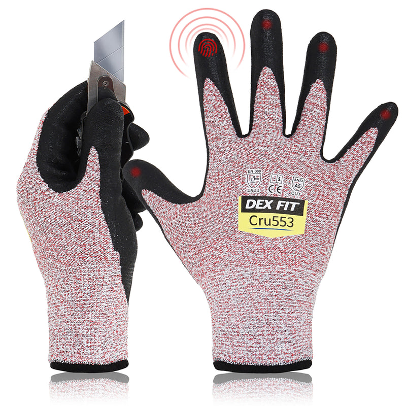 Load image into Gallery viewer, cut resistant glove, best cut resistant glove, dex fit, red, CRU553, touchscreen capable