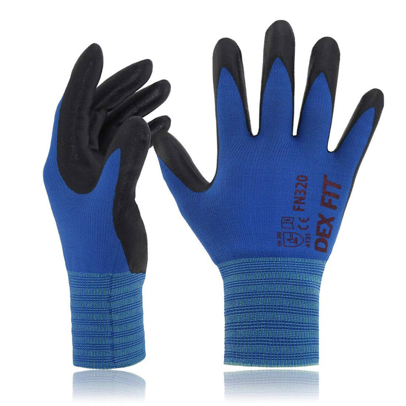 Load image into Gallery viewer, The Multi-Purpose Nylon Work Gloves FN320 in Blue are manufactured from non-slip nylon for extra durability, comfort, and super grip.
