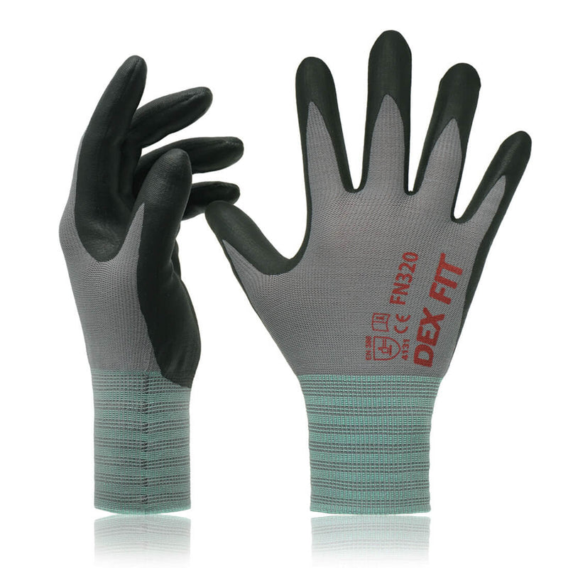 Load image into Gallery viewer, The Multi-Purpose Nylon Work Gloves FN320 in Gray are manufactured from non-slip nylon for extra durability, comfort, and super grip.
