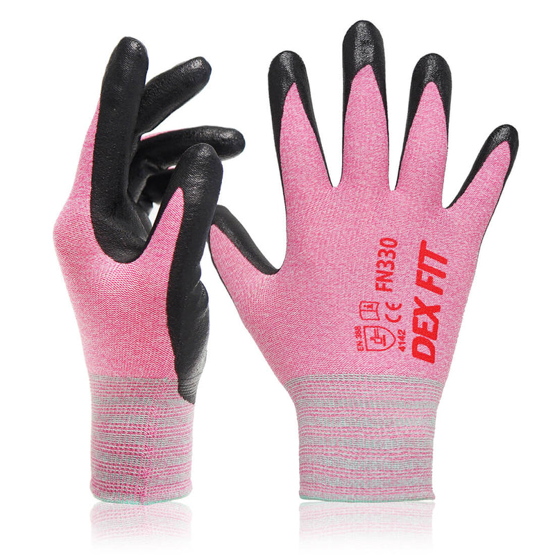Load image into Gallery viewer, Water-based Foam Nitrile Rubber Coated Work Gloves FN330 in Pink which provides excellent grip, comfort and durability.
