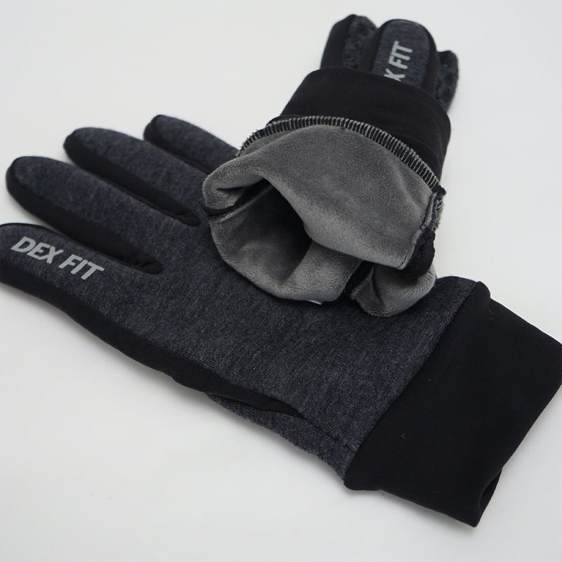 Load image into Gallery viewer, The Grey Winter Outdoor Gloves LG201 by DEX FIT MUVEEN showing its ultra-soft and warm liner.
