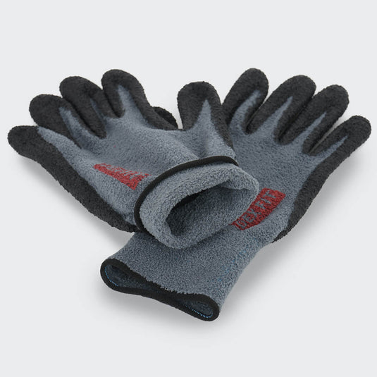 The Fleece Work Gloves NR450 in Gray showing its breathable fabric that allows moisture to escape while keeping the hands warm.