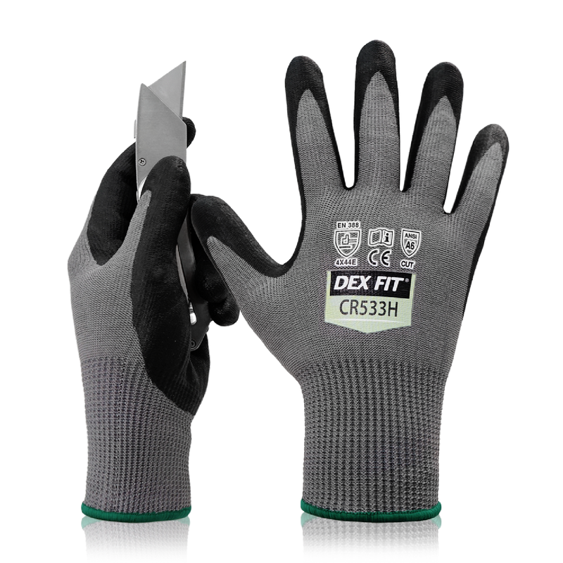 DEX FIT Level A6 Cut Resistant Gloves CR533H - Silky Smooth and DEX FIT Level A6 Cut Resistant Gloves CR533H - Silky Smooth and