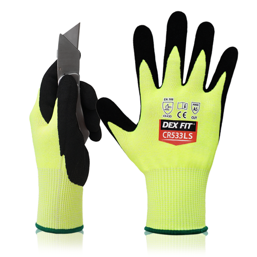 DEX FIT Level A5 Cut Resistant Gloves CR533LS - Silky Smooth and Fiberglass Free