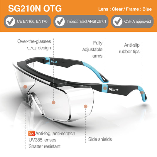 Safety Over Glasses SG210 OTG 3XAnti-Fog