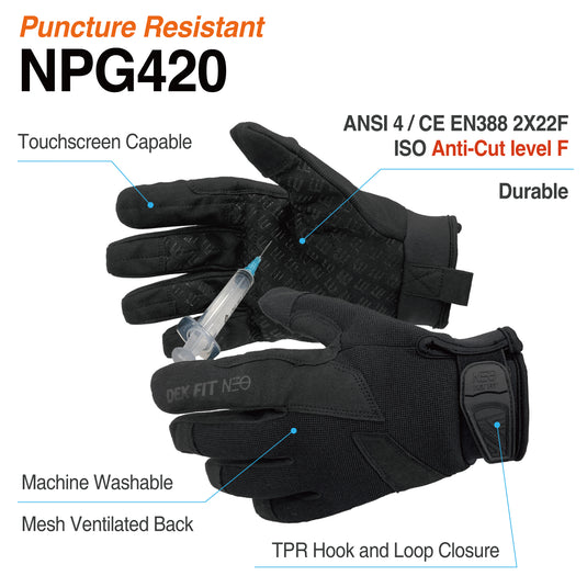 DEX FIT Puncture & Needle Resistant Gloves NPG420