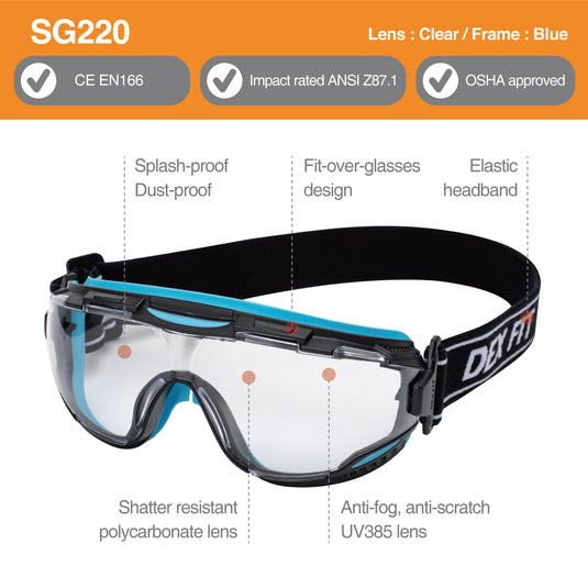 osha safety goggles MUVEEN DEX FIT