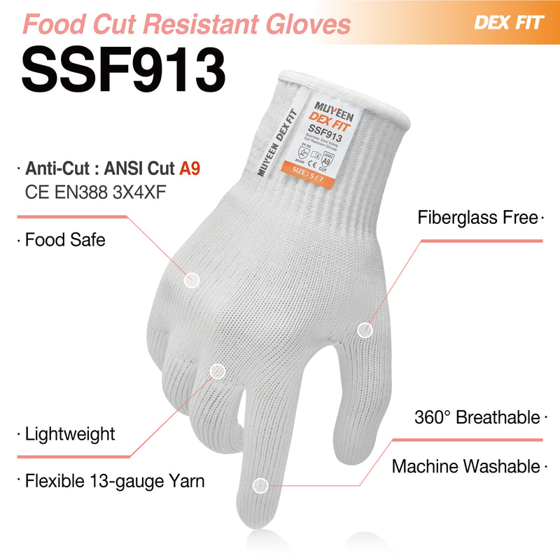 Load image into Gallery viewer, DEX FIT SSF913 Steel Fiber Cut Resistant Gloves, Food Grade
