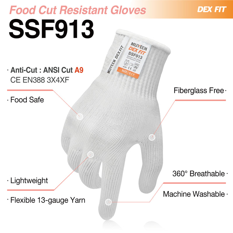 Load image into Gallery viewer, DEX FIT SSF913 Steel Fiber Cut Resistant Gloves, Food Grade
