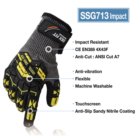 DEX FIT Level 7 Cut Resistant Gloves SSG713 Impact