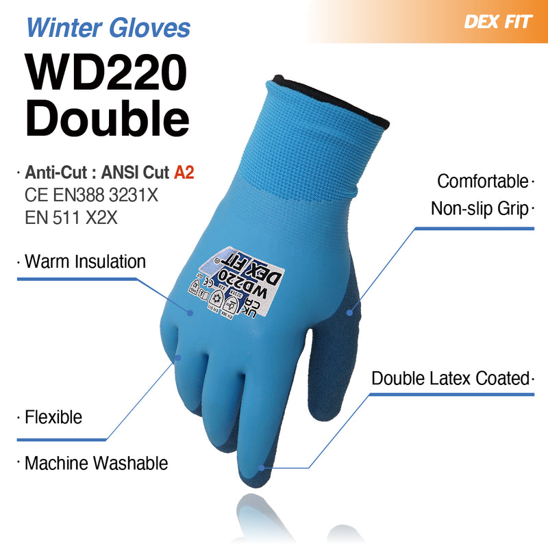 Load image into Gallery viewer, DEX FIT Waterproof Work Gloves WD220 Double, Thermal and Insulated
