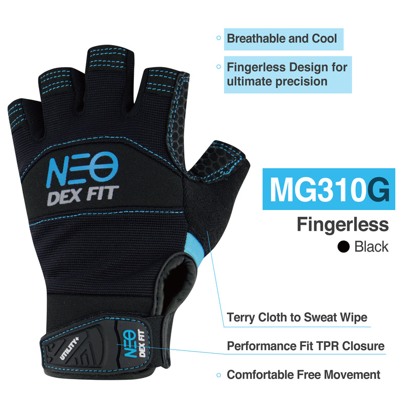 Load image into Gallery viewer, DEX FIT MG310G Fingerless Mechanic Gloves
