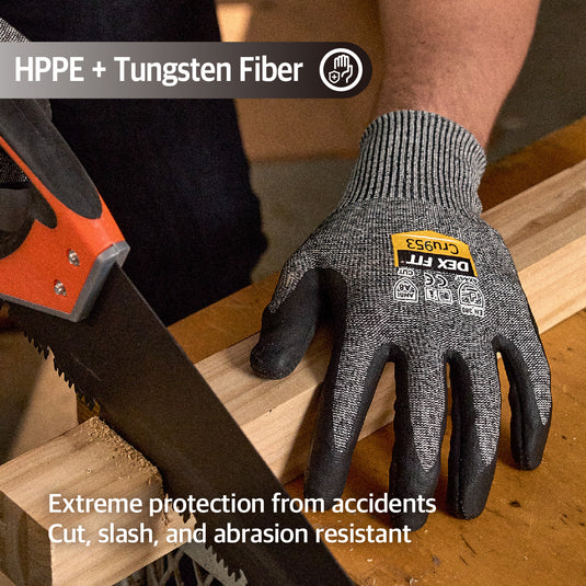 DEX FIT MG310 Impact Work Gloves - Anti-Vibration, Touchscreen, Heavy Duty Grip Size 7 Sand