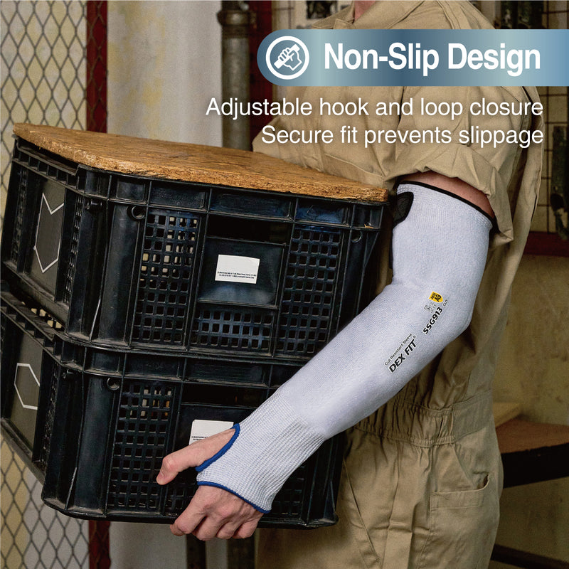 Load image into Gallery viewer, DEX FIT SSG913 ANSI A9 Cut Resistant Sleeves with Thumb Hole
