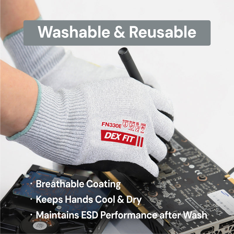 Load image into Gallery viewer, DEX FIT FN330E Thin Nitrile Work Gloves, Breathable 15-Gauge 3D Fit
