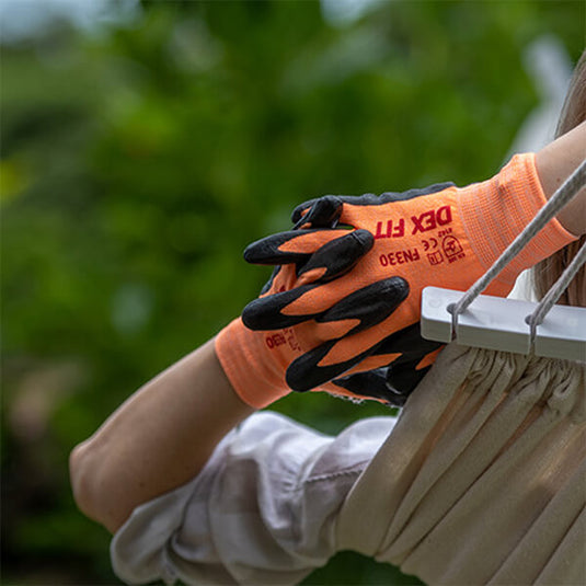 Water-based Foam Nitrile Rubber Coated Work Gloves FN330 in Orange which provides excellent grip, comfort and durability.