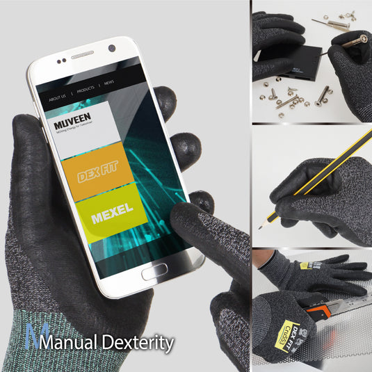 DEX FIT Snijbestendige handschoenen niveau 5 Cru553, comfortabele 3D-pasvorm, stevige grip, dun en licht, touchscreen-compatibel, duurzaam, machinewasbaar, Zwartgrijs XL (10), 3 paare DEX FIT Snijbestendige handschoenen niveau 5 Cru553, comfortabele 3D-pasvorm, stevige grip, dun en licht, touchscreen-compatibel, duurzaam, machinewasbaar, Zwartgrijs XL (10), 3 paare