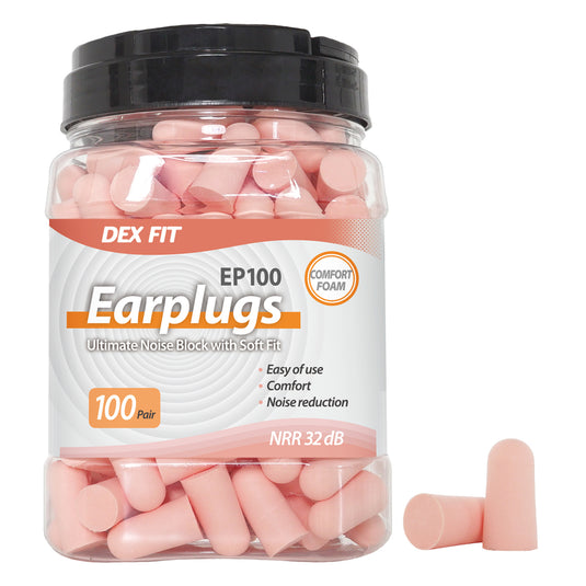 100 pairs of Soft 32dB Earplugs EP100 put in an easy-to-carry handle jar design so that you can bring and use them anytime.
