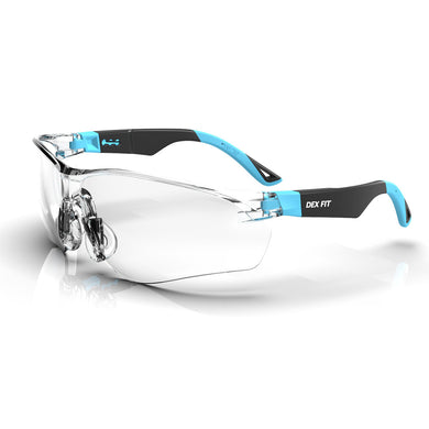 Safety Glasses SG210 in Blue with Clear Lens are designed to absorb 99.9% UV rays and has anti-fog coating to keep the lenses clear in all types of weather.