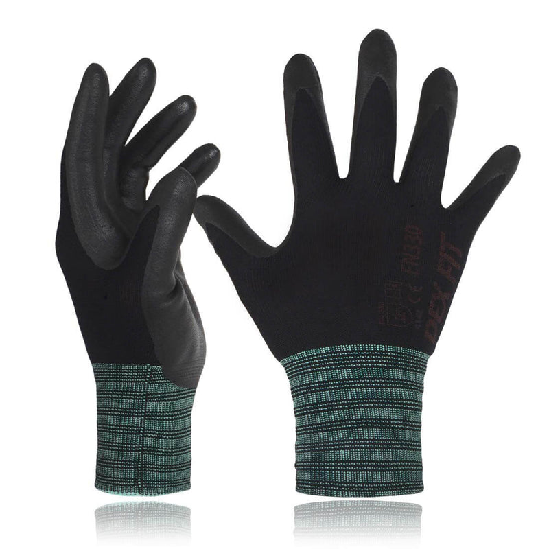 Load image into Gallery viewer, Water-based Foam Nitrile Rubber Coated Work Gloves FN330 in Black which provides excellent grip, comfort and durability.
