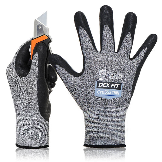 Dex Fit Work Gloves MG310 Impact, Durable, Heavy Duty Grip, Anti-Vibration, Shock Absorbing, Comfort Fit, Touchscreen Capable, Washable; Sand Xs (6)