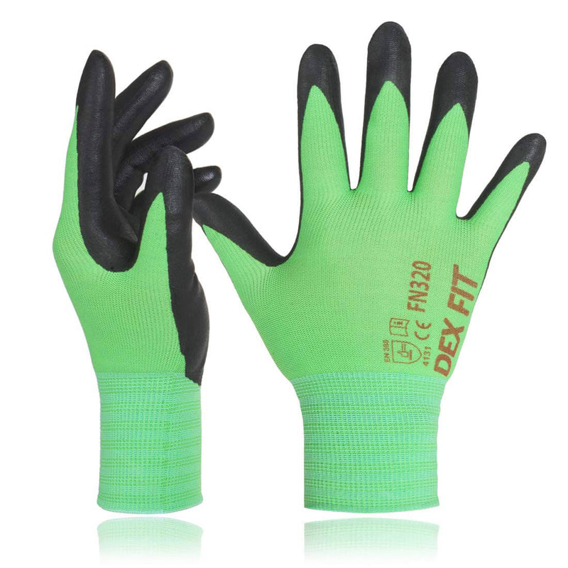 Load image into Gallery viewer, The Multi-Purpose Nylon Work Gloves FN320 in Green are manufactured from non-slip nylon for extra durability, comfort, and super grip.
