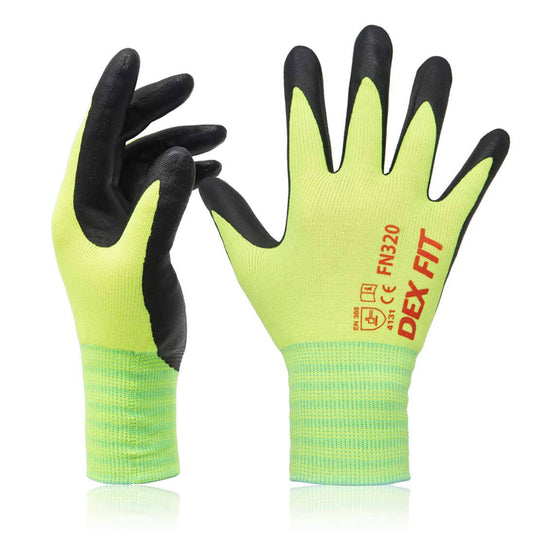 The Multi-Purpose Nylon Work Gloves FN320 in Neon Green are manufactured from non-slip nylon for extra durability, comfort, and super grip.