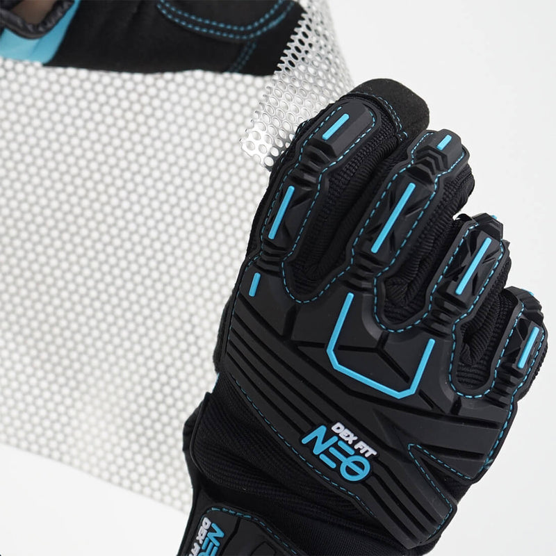 Load image into Gallery viewer, Holding hazardous materials like mesh wires while using the Mechanic Impact Resistant Gloves MG310 as it offers a safe grip without compromising the tactile feel.
