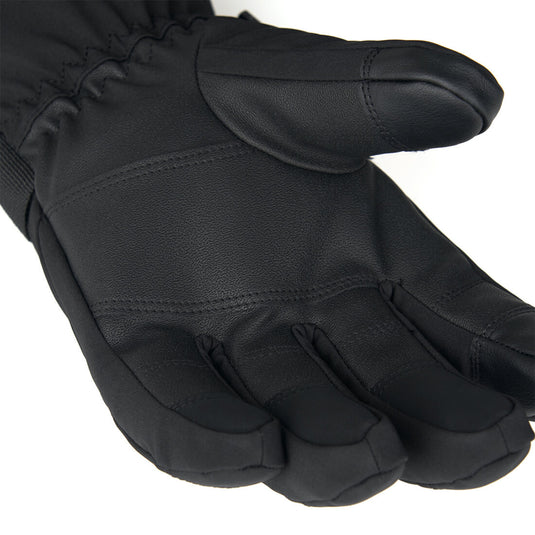 A closer look of the Black Thermal Winter Gloves WG201 showing the polyurethane leather reinforcement of the palm and fingertips that helps in providing a long-lasting grip.