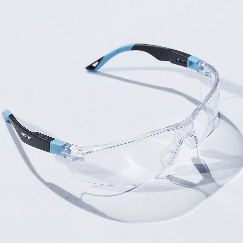 Load image into Gallery viewer, The tips of the temple of the Safety Glasses SG210 has a soft-grip double injected rubber to keep the glasses in place.
