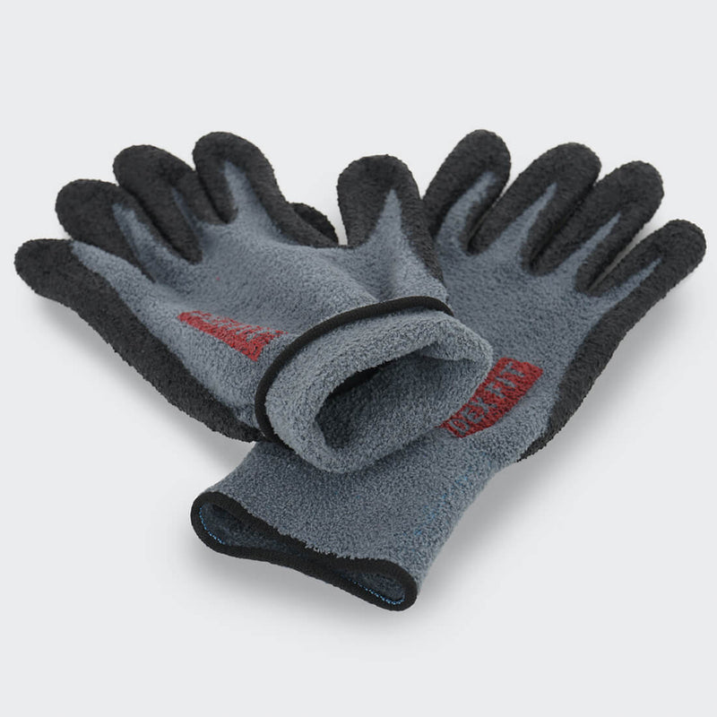 Load image into Gallery viewer, The Fleece Work Gloves NR450 in Gray showing its breathable fabric that allows moisture to escape while keeping the hands warm.
